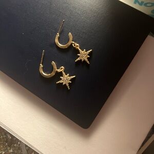 Gold Star Hoop Earrings